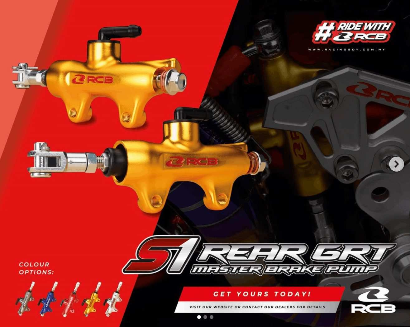 RCB BRAKE PUMP S1 GRT REAR (14MM) 01BP021