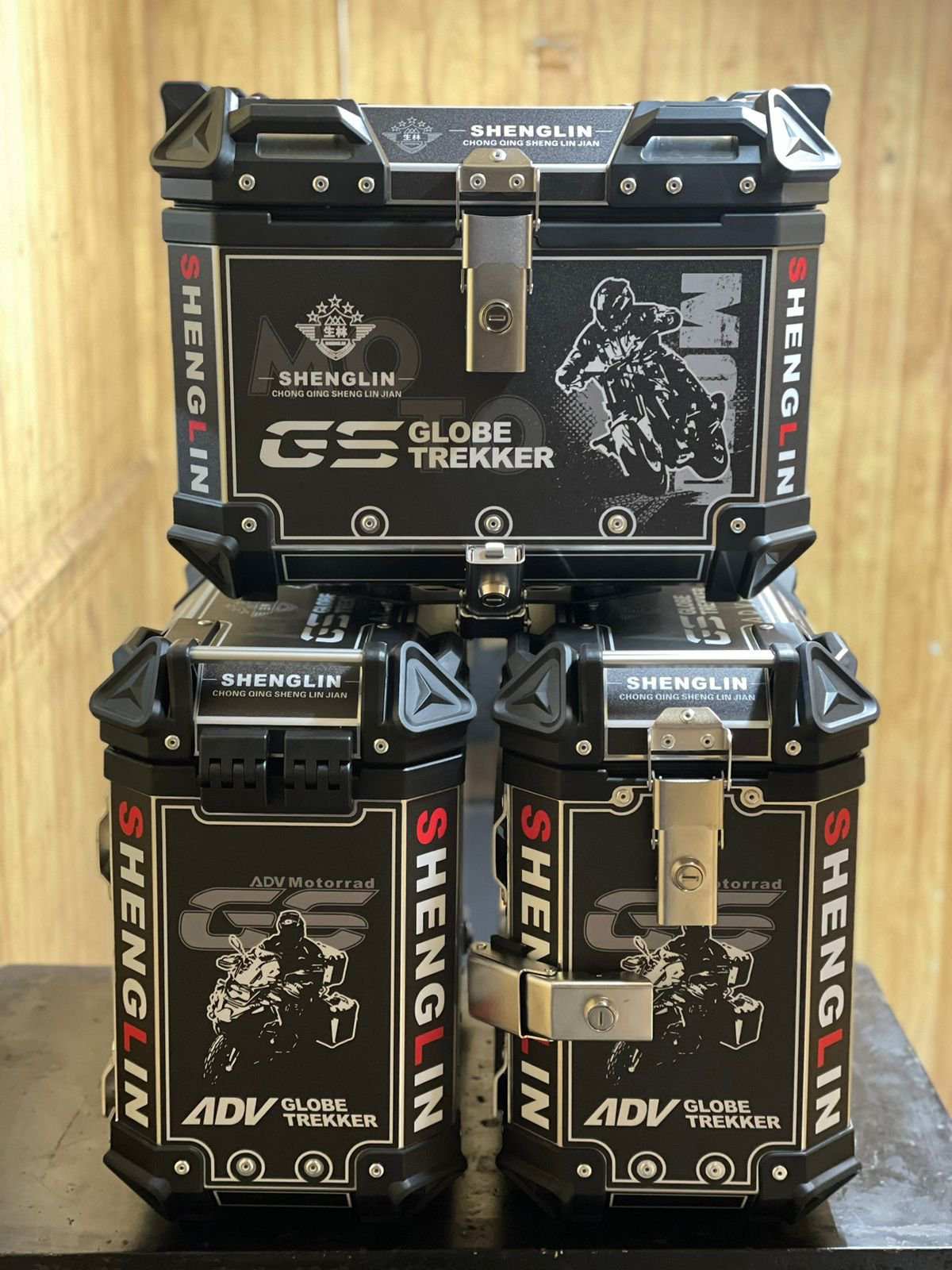 TOPBOX WITH PANNIERS SET WITH FITTING SADDLE STAY