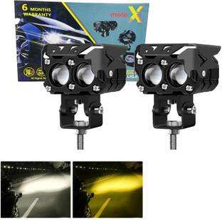 MOTO X 2Lens Super Bright Dual Color Mini Lens Fog Light For Bike & Car Fog Lamp Motorbike, Car, (12 V, 200 W) Pack of 2)