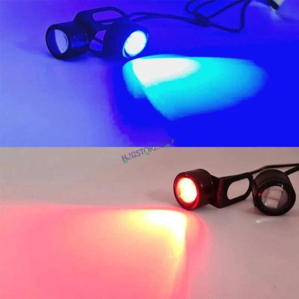 Second image of HJG LED Eagle Eye Lamp DRL Strobe Light with Flashing Handle Light Red & Blue Universal for Motorcycle
