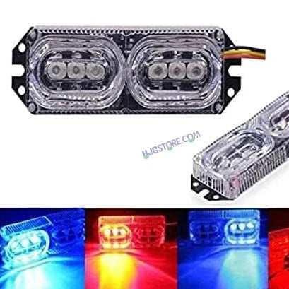 HJG New License Plate Red Blue Strobe Light Multi Color Strobe Light with Flashing Handle Light Multi Color Universal for Motorcycle, Car, SUV Set of 1 Strob Light HJG, Transparent, Red Blue)