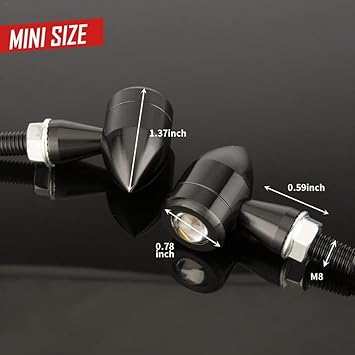 Second image of Universal Mini Metal Bullet Turn Signals Motorcycle LED Blinkers Lights