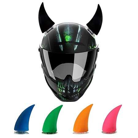 Helmet Devil Horn Suction Pad Headwear Decor Accessories (Pack of 2)