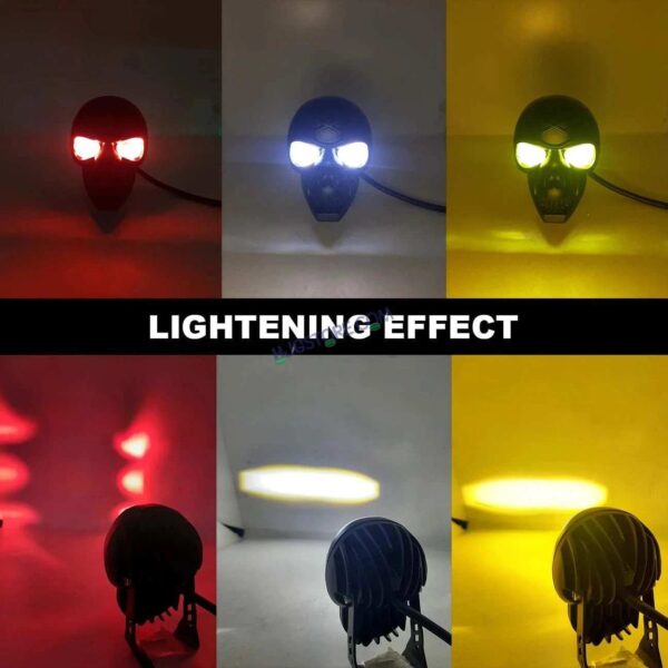 Second image of HJG Skull Red Eye Foglight 60W Fog Light For Bike/Car/Thar/Jeep (Cool White/Yellow/Warm White, 40W each) - Pack of 1 HJG New Model Skull Foglight, Pack of 1 HJG