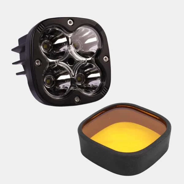 Second image of HJG 4 LED CREE Fog Light Auxiliary Light for All Motorcycles 60w each Yellow Cover Included