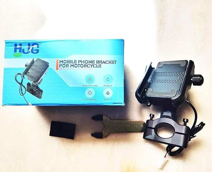 Second image of HJG Jaw-Grip Waterproof Bike Mobile Phone Holder Mount with Fast Charger (Handle Mount)