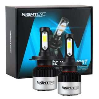 ORIGINAL NIGHTEYE H4 LED Headlight Bulb for Car and Bike White, 72W, 2 Bulbs - 9000 Lumens ULTRA BRIGHT, Type H4
