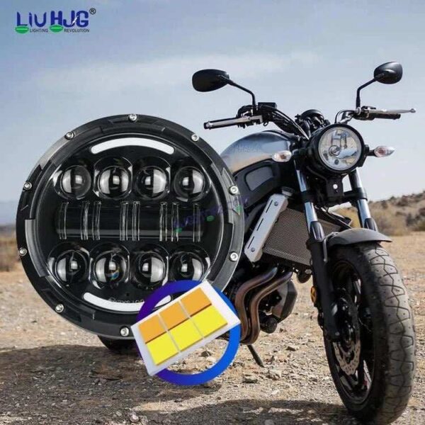 Second image of HJG 7 Inch 7 Inch Led Headlight For Land Rover Defender Accessories Halo Led Lights For Royal Enfield Thar 231053