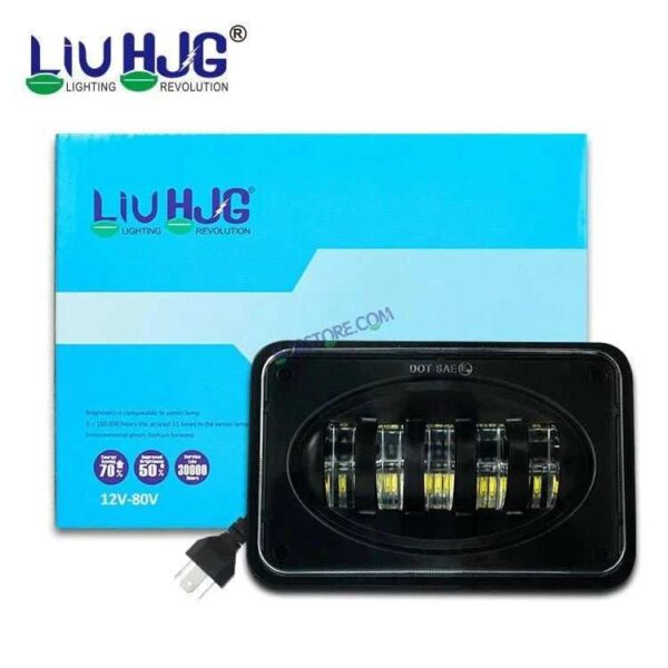 Second image of HJG Lens Headlight Assembly Square 12v 45w 4x6" 5x7" Inch Led Headlights For Jeep, Splendor Headlight Assembly HJG 231214