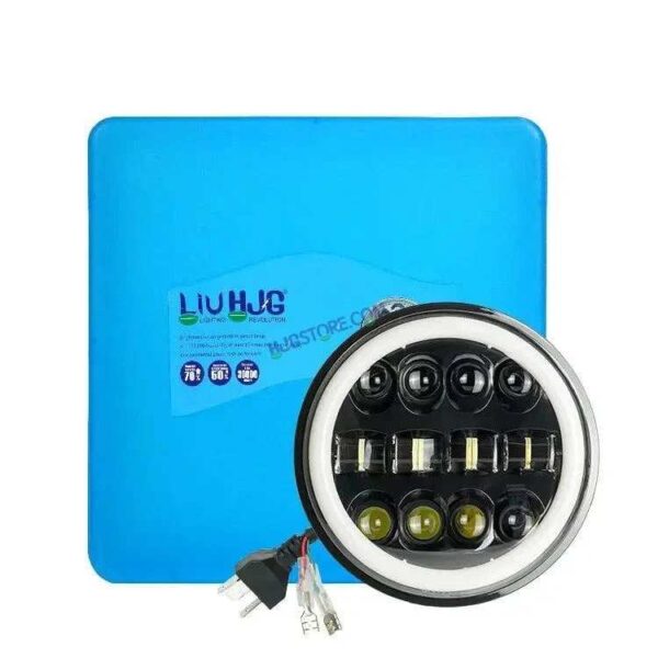 HJG 7 Inch Fashion Design Hi/lo Beam Black Round 7" Headlight 60w H4 Led Headlamp 7inch Drl Led Headlight 231045 HJG