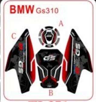 Second image of BMW ACCESSORIES INDIA G310GS ACCESSORIES 3D TANK PAD FUEL PAD SET GAS CAP FILLER PROTECTION PAD