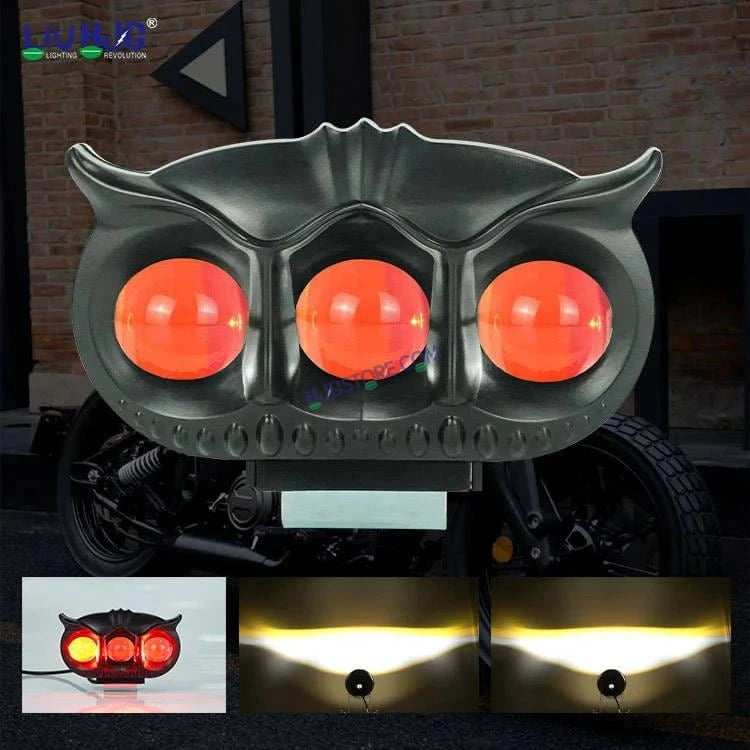 HJG Owl Devil 3 Lens 90W 3 Lens MEGA DRIVE Fog Light For Bike/Car/Thar/Jeep ( Cool White, 45W each * 2 = 90W Total ) - Pack of 2 HJG Owl Foglight