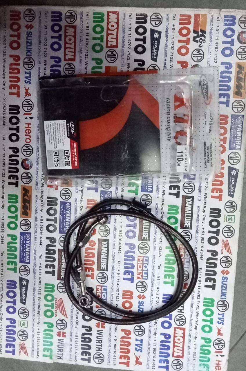 Second image of YAMAHA AEROX ACCESSORIES YAMAHA AEROX FRONT BRAKE HOSE BLACK KTC RACING