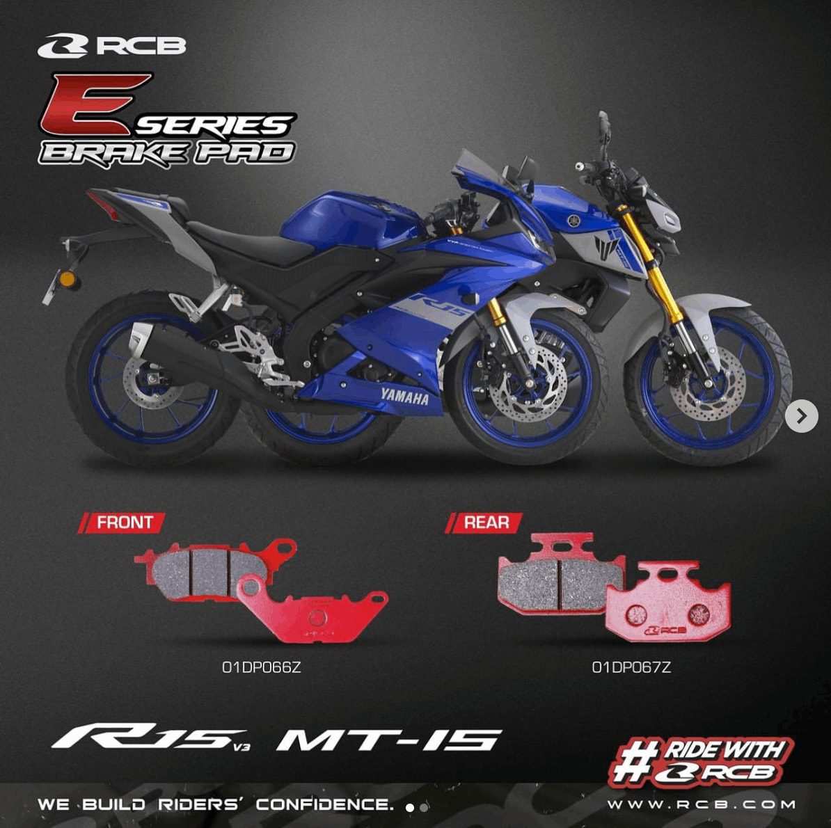 RCB E SERIES DISC PAD YAMAHA R15V3 MT15 FZ-FI V2 FZV3 FZX FZ250 01DP067Z 01DP067Z ( REAR 01DP067Z )