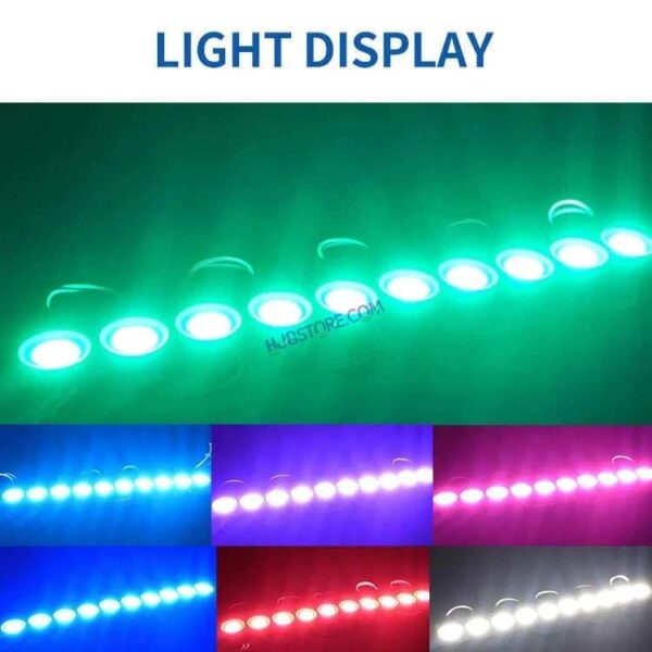 Second image of HJG Round Pink/Purple/Magenta Underglow PATCH LIGHTS (Front/Rear , Bike Body Lights) - PACK OF 4 - IP65 WATERPROOF DUSTPROOF SHOCKPROOF - Universal Decorative Light for all Vehicles LED (12V, 1.5 W) (Universal, Pack of 4, Pink/Purple/Magenta)