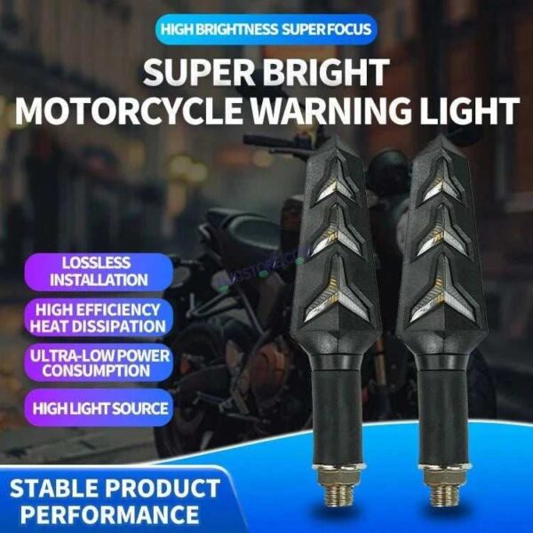 Second image of HJG Waterproof Flexible Arrow Running Style Blinker Bright LED Indicators Universal For All Bike Models Motorcycle Turn Signal Lights