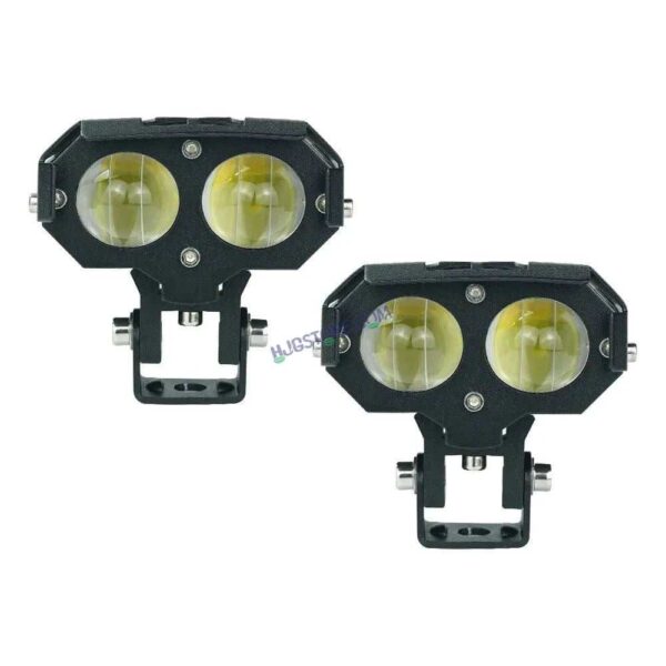 HJG 1193-1 120W Dual Color Mini Led Motorcycle Fog Light HJG Foglight HJG Foglamp Head Light Headlight Led Auxiliary Spot Led Lights for Motorcycle, Car, SUV