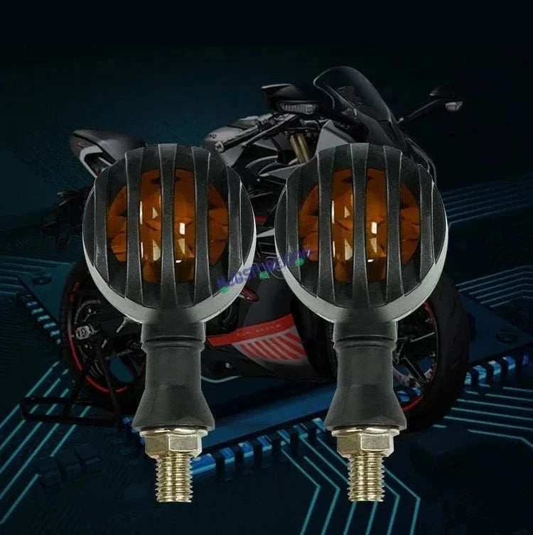 HJG Indicator Round Waterproof Flexible Blinker Bright LED Indicators Universal For All Bike Models Motorcycle Turn Signal Lights HJG Indicator