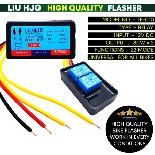 Second image of HJG Hazard Flasher 22 Modes For Indicators Signal Lights Indicator Universal for All Bikes Models Turn Signal Lights Motorcycle, HJG Hazard Flasher, Pack of 1