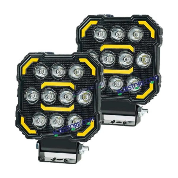 HJG 11 LED New Model Fog Light 60W LIU HJG Square Fog Light with DRL For Universal For Bike Universal For Car (Set of 2) 60W HJG