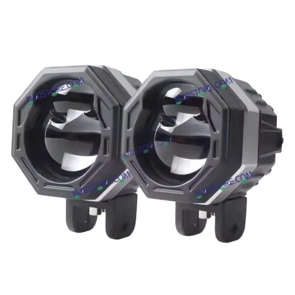 HJG 125 Fog Dual Lens 120W Foglight New Model with Power Adaptor Foglight Ultra Wide Dual Intensity LED Driving Fog Lights White/Yellow (2*60W = 120W Total) Universal For All Cars & Bikes