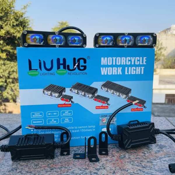 LIU HJG Dual Colour 3 Lens Fog Lights with Devil Eye