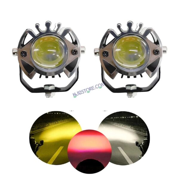 LIUHJG HJG ORIGINAL G16 Pack of 2 30W Mini Drive Spotlight Yellow/White Motorcycle Mini Driving Fog Light 7500LM High/Low Beam Motorcycle Spot Light with Red DRL, White, Yellow (Pack of 2) G16 Fog Pair