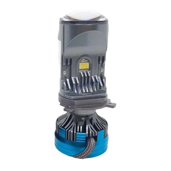 HJG Y6 New Model 125W Projector Lens H4 LED Bulb 125W HJG Y6 Projector Light Lamp H4 LED Mini Projector Lens with Fan for Bike Bulb 12500LM Conversion Kit Hi/Lo Beam Headlight 12V/24V for Motorcycle, Set of 1, White Hi/Lo LIU HJG Y6 H4 125W, Pack of 1