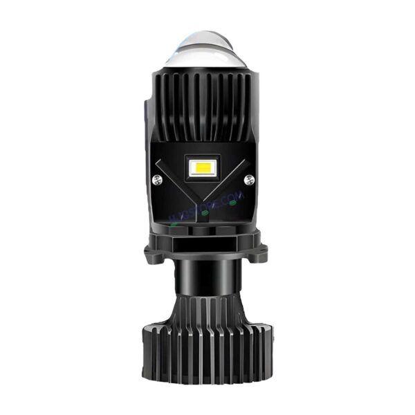 HJG Dual Y6 Condenser RTD Lens Dual Projector Lens H4 LED Bulb 50W HJG Y6 Projector Light Lamp H4 LED Mini Projector Lens with Fan for Bike Bulb 7000LM Conversion Kit Hi/Lo Beam Headlight 12V/24V for Motorcycle, Set of 1, White Hi/Lo