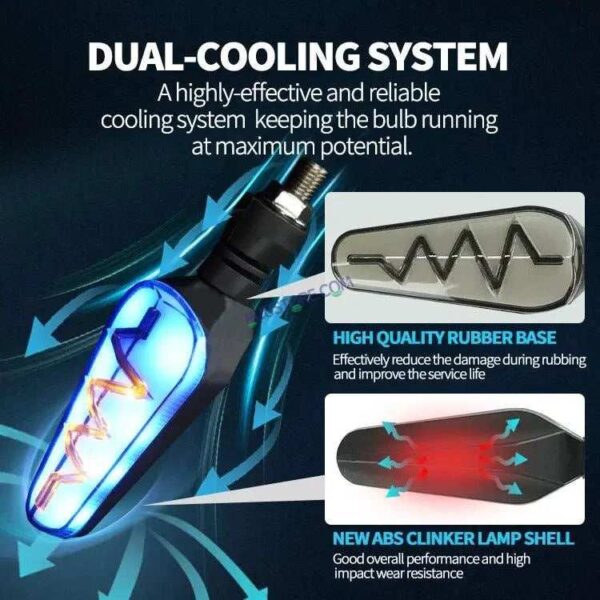 Second image of HJG Bike Heartbeat Indicator Waterproof Flexible Blinker Bright LED Indicators Universal For All Bike Models Motorcycle Turn Signal Lights HJG Indicator with DRL Heartbeat Indicator