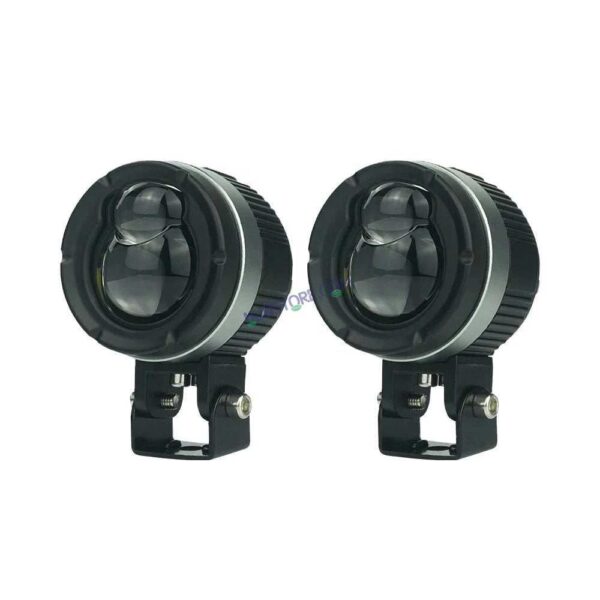 HJG 124 Fog Dual Lens 120W Foglight New Model with Power Adaptor Foglight Ultra Wide Dual Intensity LED Driving Fog Lights White/Yellow (2*60W = 120W Total) Universal For All Cars & Bikes