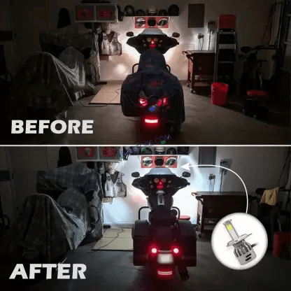 Second image of HJG ORIGINAL LED Headlight Bulb H4 50W For All Motorcycles (Low and High Beam Bulbs (White) AC/DC 50Watt 3 Side Chip) - Type H4