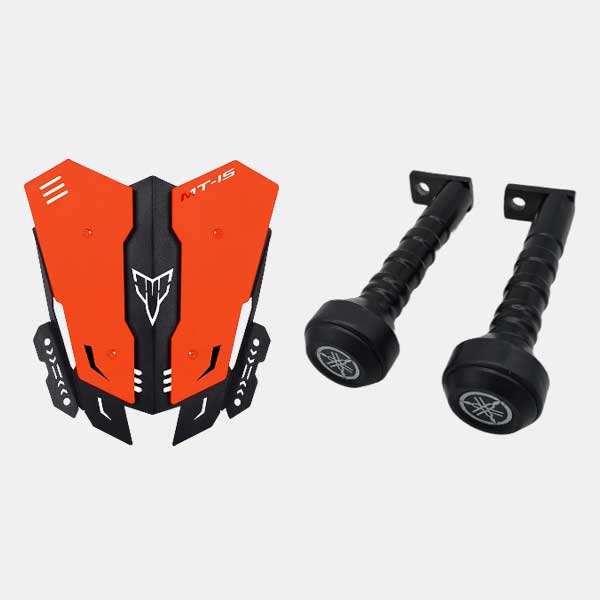 Frame Sliders With Metal Visor Red for MT-15