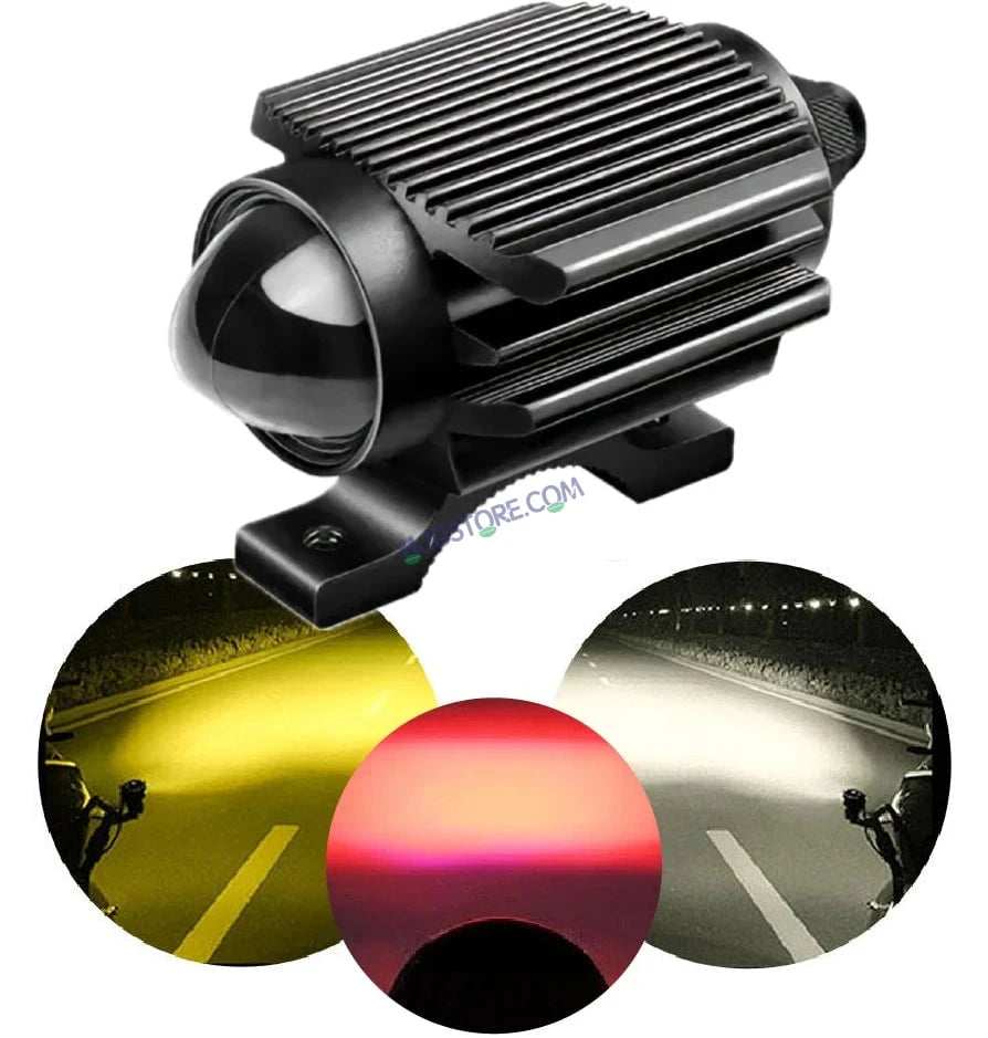 HJG Devil Fly Foglight 40W with Red DRL Mini Fly Foglight Light Red Devil Eye Light Multiple Connecting Red Yellow White Color HJG Mini Devil Fly Foglight, Pack of 1
