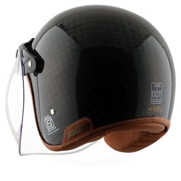 Second image of Axor Jet Carbon Big Checks helmet with bubble visor
