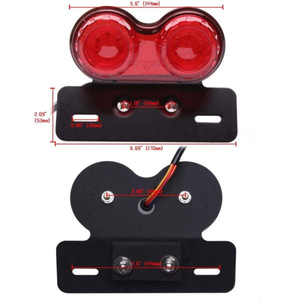 Second image of Universal 40W Motorcycle LED Tail Light Turn Signal Light Dual Trailer Lights Brake Number Plate Holder Light (Red)
