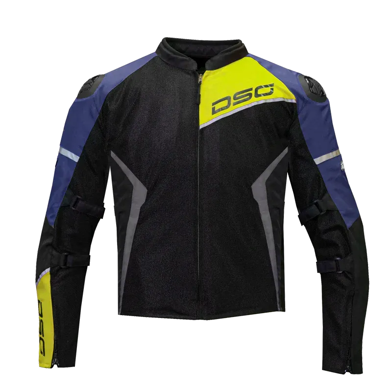 DSG Apex Air-Flow Riding Jacket Racing Blue Grey Yellow Fluo