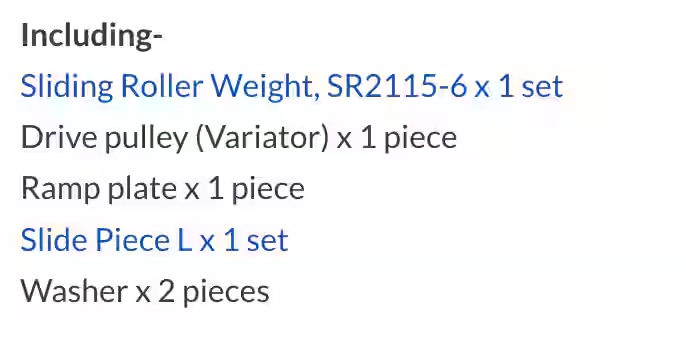 Second image of DR PULLEY SCOOTER OVER RANGE CLUTCH CVT VARIATOR KIT ( V211503 APRILIA SR150 APRILA SR160 )