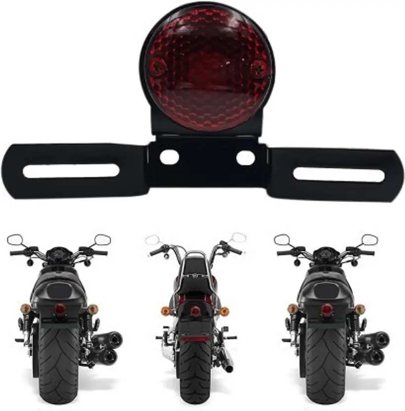 LED Tail Light Motorcycle Brake Rear License Plate Bracket Tail Light 12V for Harley Davision Brake Light Motorbike LED for Harley Davidson (12 V, 5 W) (Universal For Bike, Pack of 1)