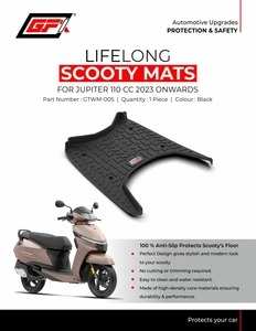 GFX Anti-Slip Lifelong Scooty Mats Compatible With Jupiter 110 CC 2023 Onwards, 1 Pc