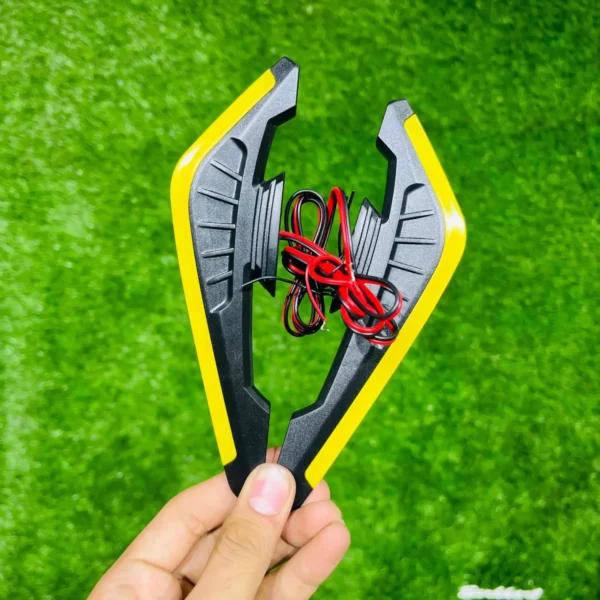 Universal Aero Fin Spoiler with Built-In LED Lights – Sleek and Functional For All Bikes (Yellow)