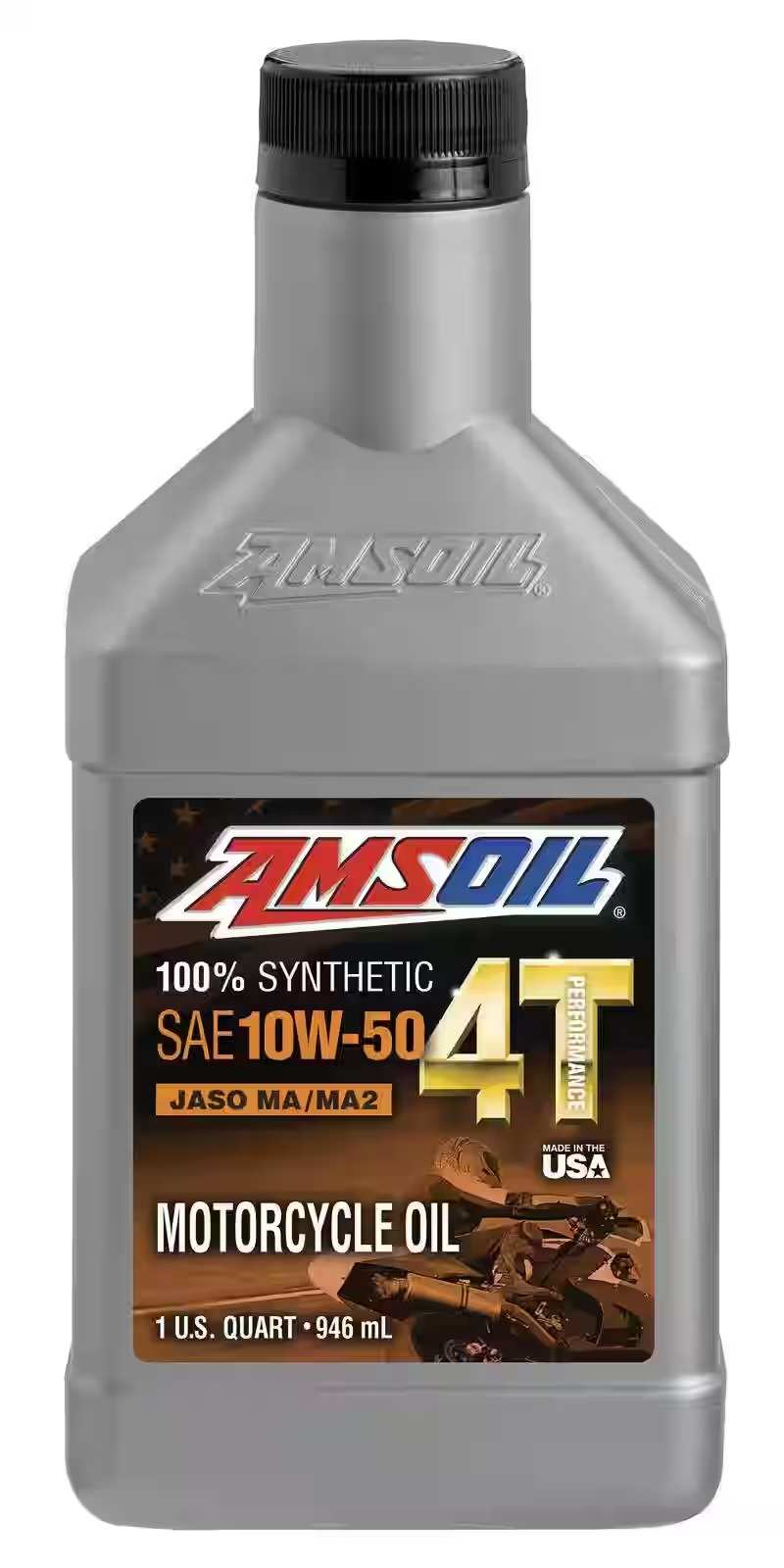 AMSOIL 100% SYNTHETIC SAE 10W-50 JASO MA/MA2 4T PERFORMANCE MOTORCYCLE OIL MC8QT