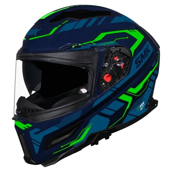 SMK Agnar Tektron Matt Blue Green (MA558) Helmet