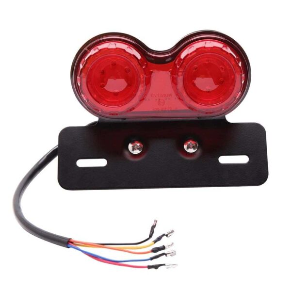 Universal 40W Motorcycle LED Tail Light Turn Signal Light Dual Trailer Lights Brake Number Plate Holder Light (Red)