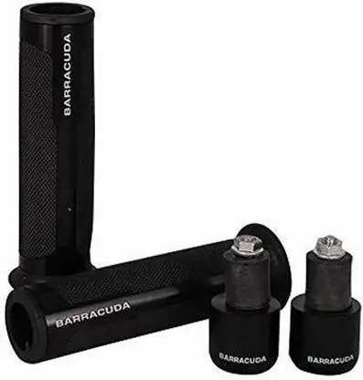 Second image of Barracuda Handle Grip with Metal Handlebar Ends (Blue) Handle Bar Grip For Universal For Bike, KTM, Bajaj, Yamaha, JAWA, TVS, Honda, Suzuki, Kawasaki, Universal For Bike, Apache, CB1000R, Classic 350, Dominar 400, Duke 200, MT-15, (Pack of 2)