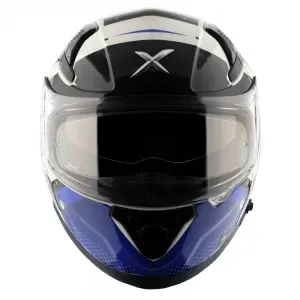 Second image of AXOR Apex Hex-2 Motorcycle Helmet – Glossy White Blue