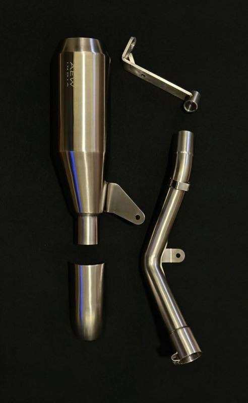 AEW EDGE Free Flow Exhaust With Mid Pipe & Centre Stand Bracket – Guerrilla 450