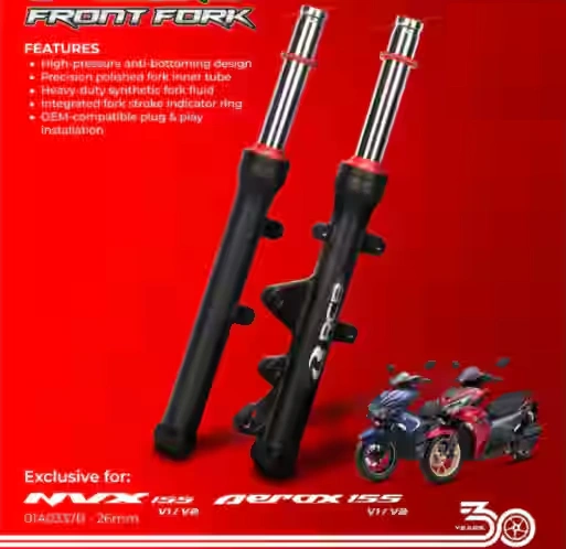 RCB FE FRONT FORK AEROX 155 26MM BLACK 01A0337B