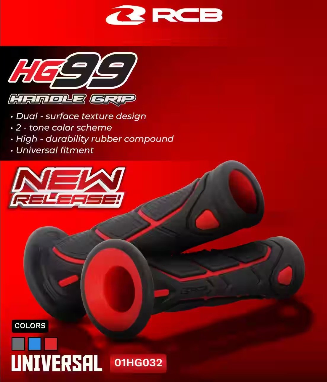 Second image of RCB HANDLEGRIP HG99-125MM 01HG032 (01HG032R BK/RD)