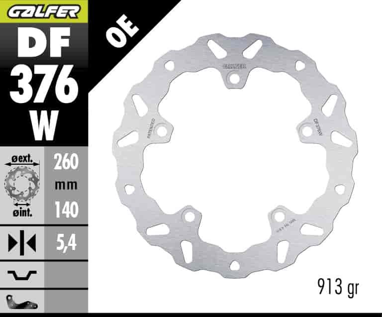 GALFER DF376W REAR DISC W FIXED 260X5,4MM FOR SUZUKI GSX1300R HAYABUSA